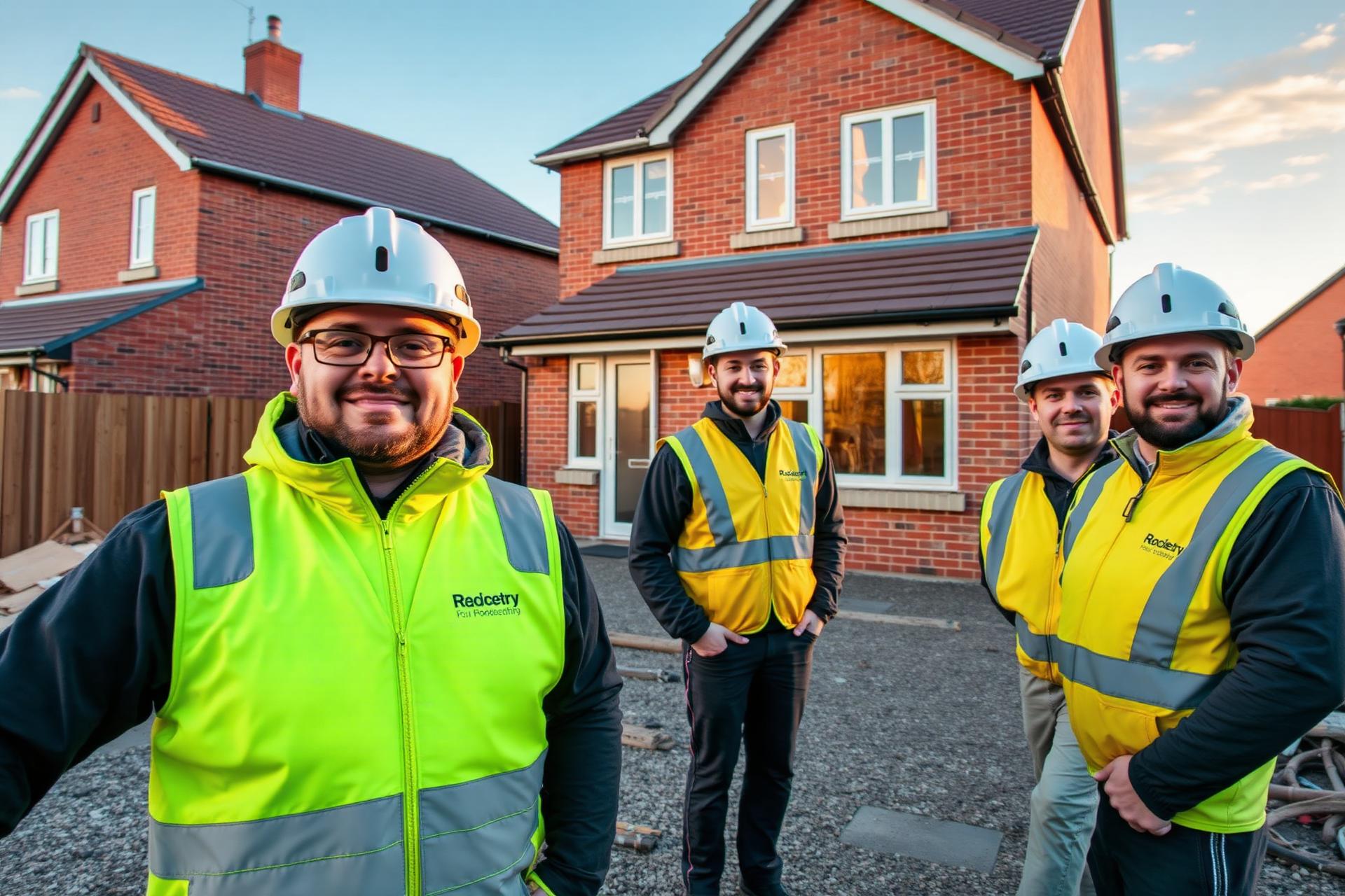 MHC Construction team outside a completed Lincoln home
